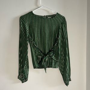 Anthropologie small green long sleeve top